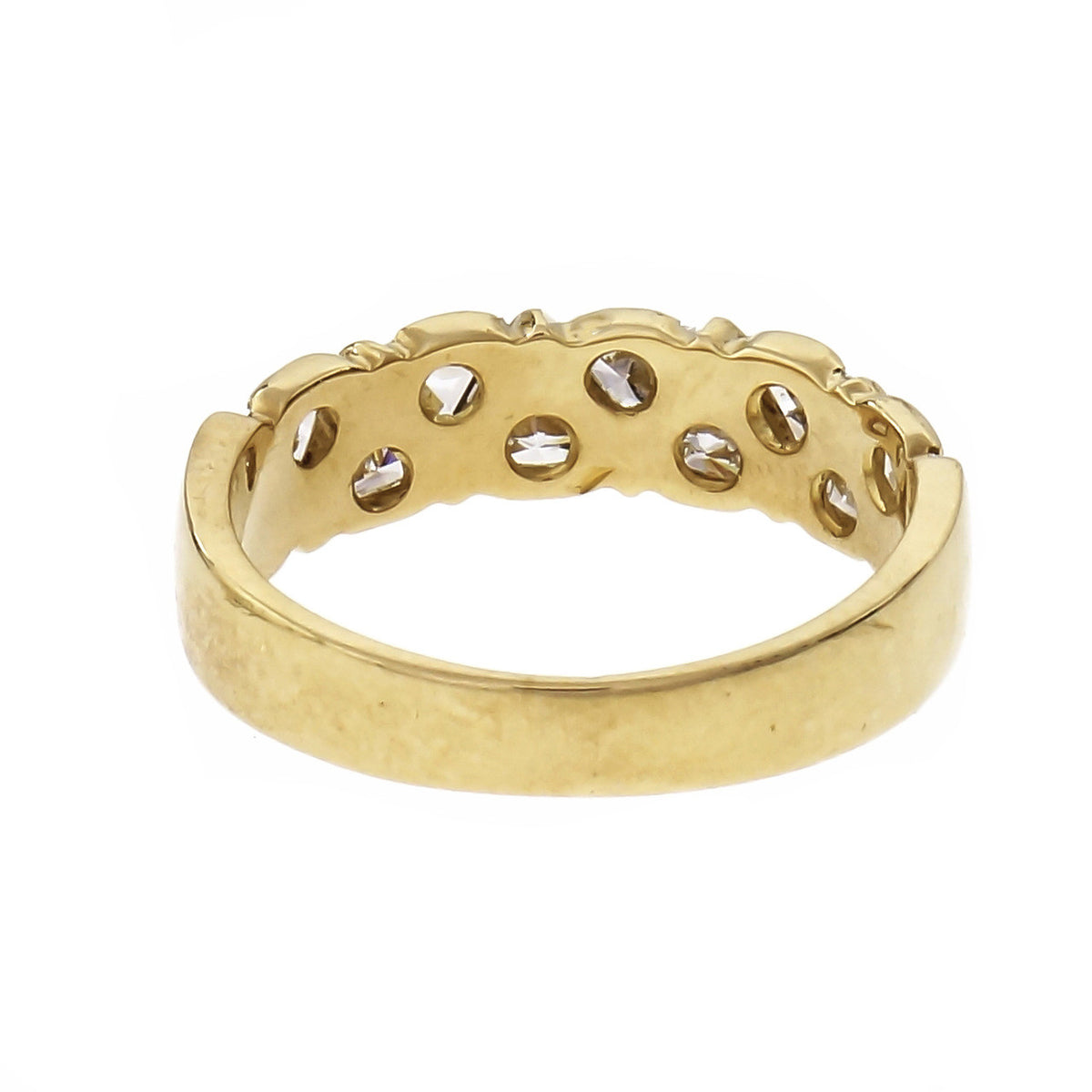 Triangle Diamond Wedding Band 18k Yellow Gold Ring – image 4