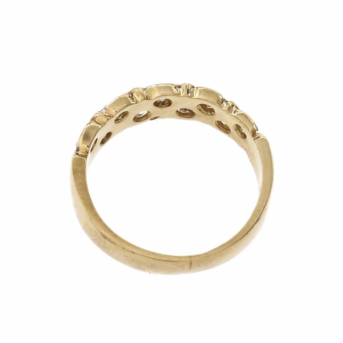 Triangle Diamond Wedding Band 18k Yellow Gold Ring – image 5