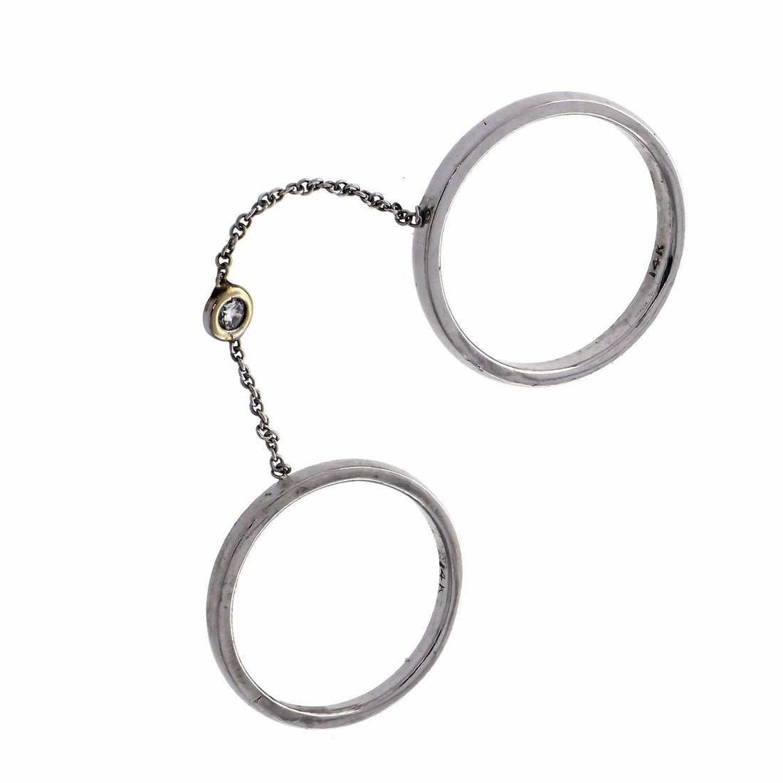 Diamond & White Gold Chain Ring – image 2