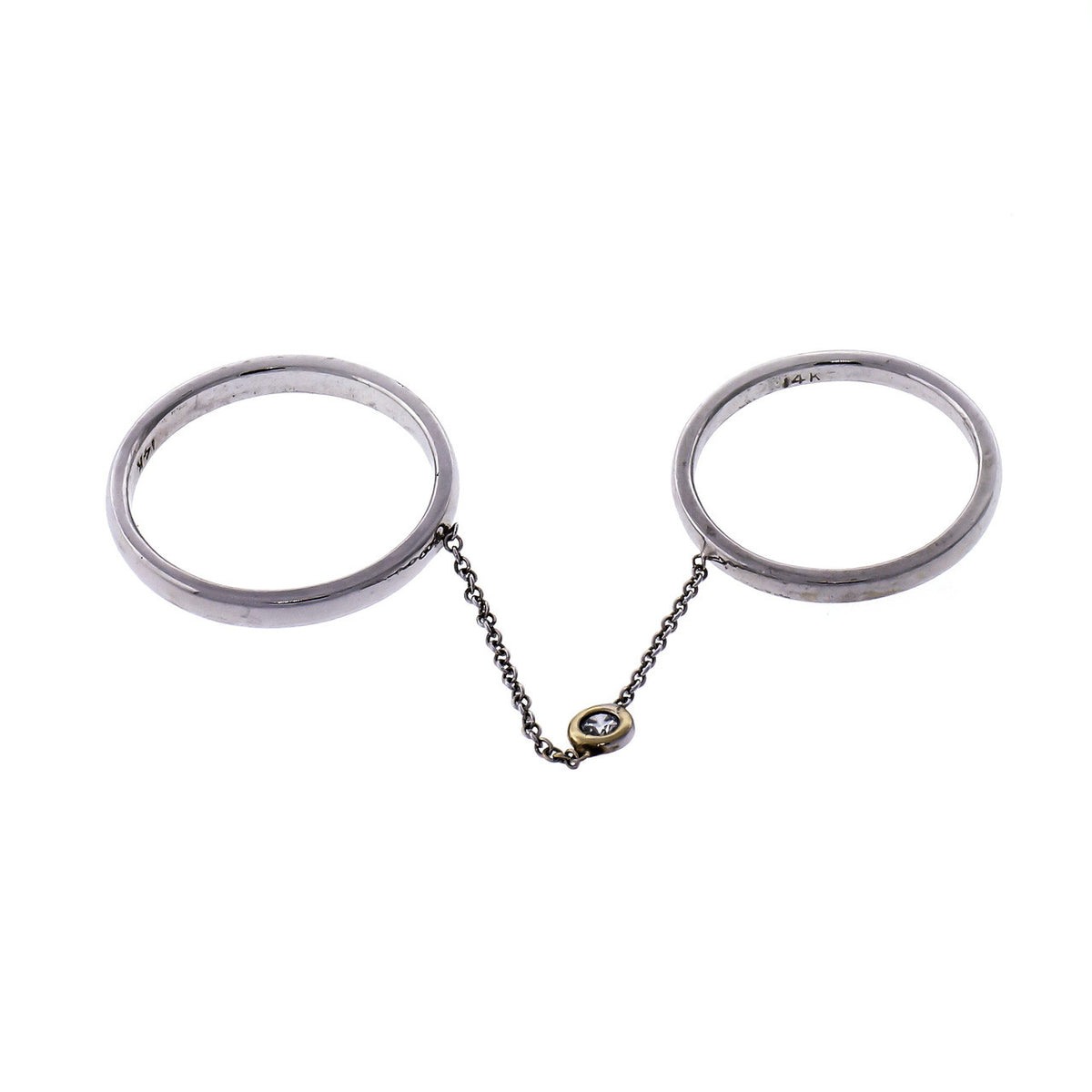 Diamond & White Gold Chain Ring