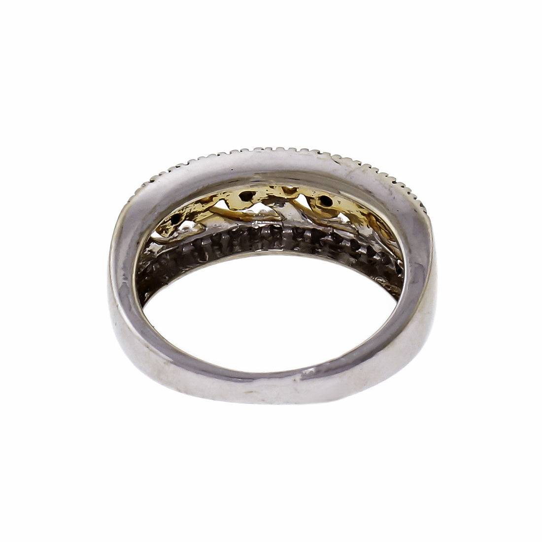 Open Work Diamond 2-Tone 14k Gold Band Ring – image 4