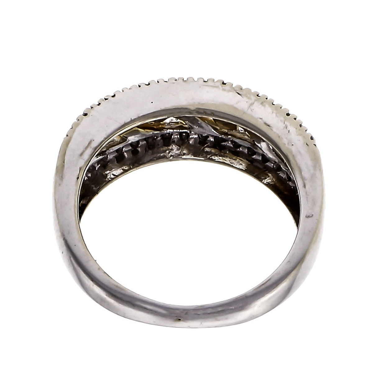 Open Work Diamond 2-Tone 14k Gold Band Ring – image 5