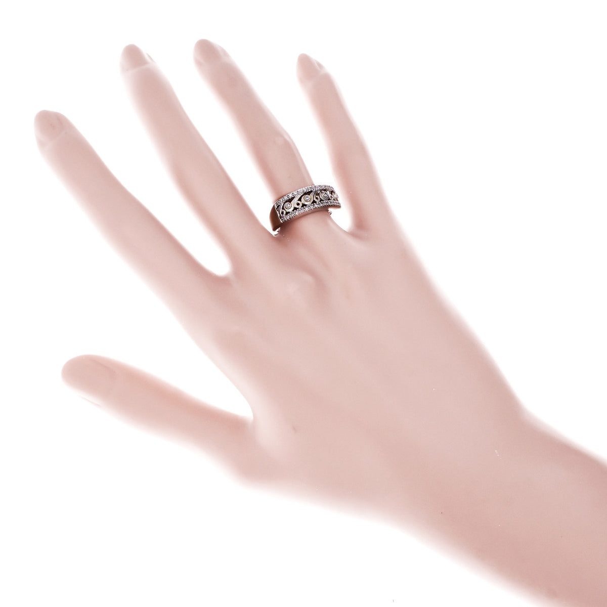 Open Work Diamond 2-Tone 14k Gold Band Ring – image 6