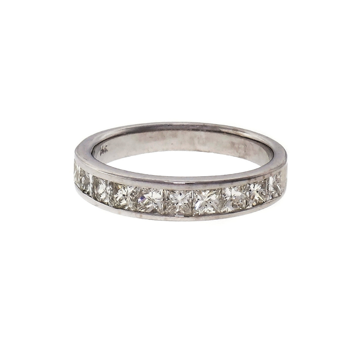 .80ct Princes Cut Diamond Channel Set 14k White Gold Wedding Band Ring