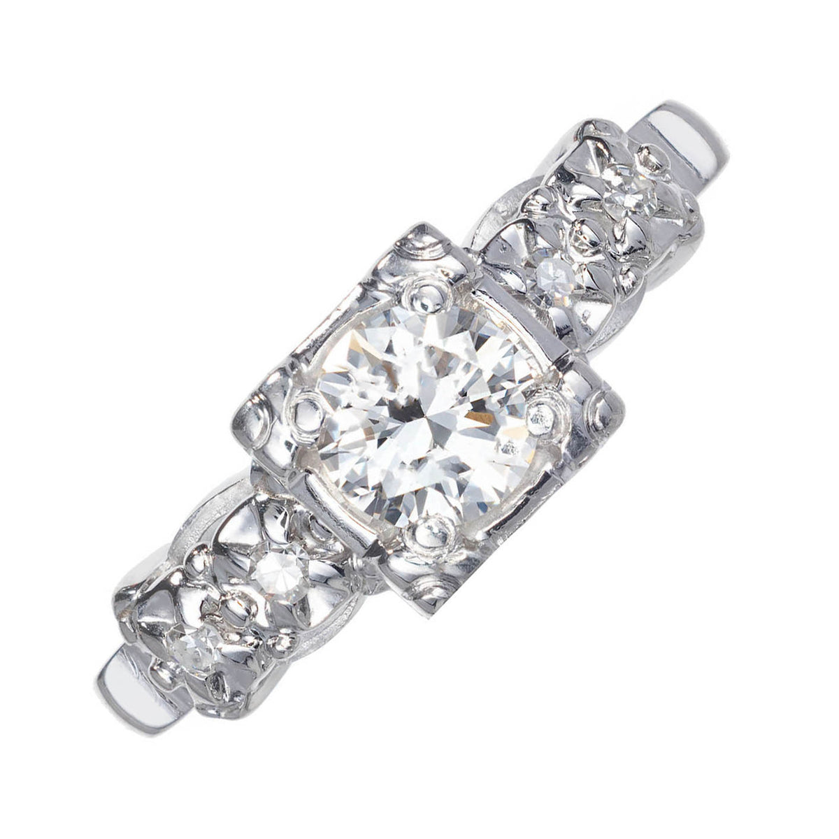 .50 Carat Diamond Gold Mid-Century Engagement Ring – image 2