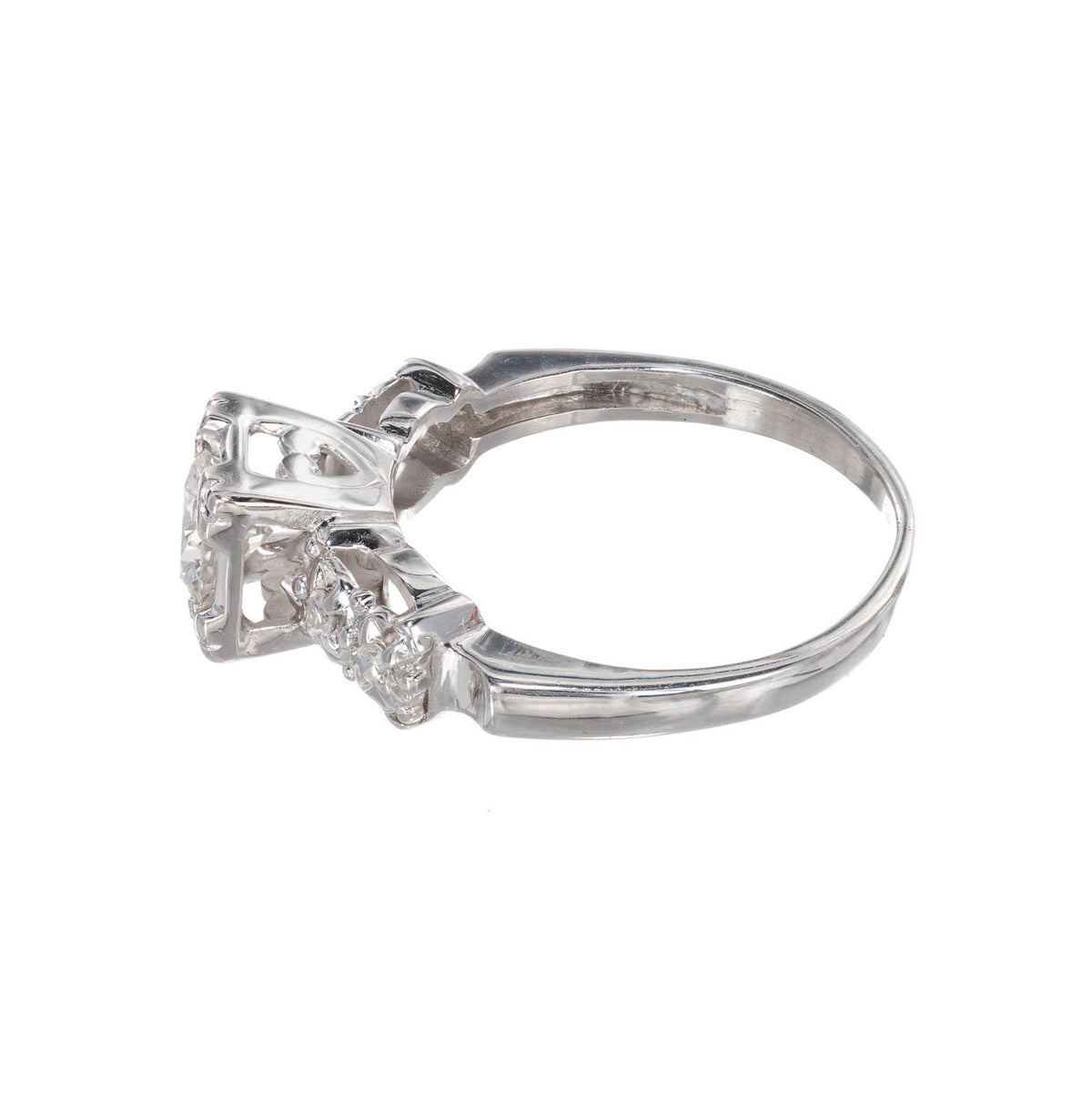 .50 Carat Diamond Gold Mid-Century Engagement Ring – image 4