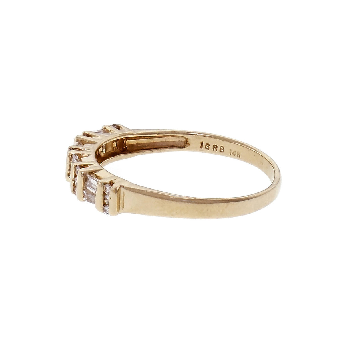 Diamond Wedding Band Channel Set In 14k Yellow Gold – image 3