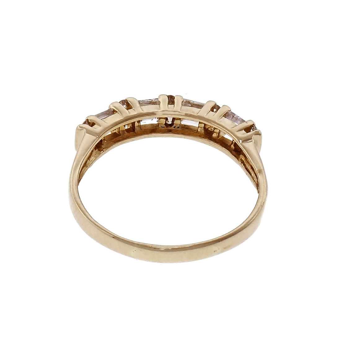 Diamond Wedding Band Channel Set In 14k Yellow Gold – image 4