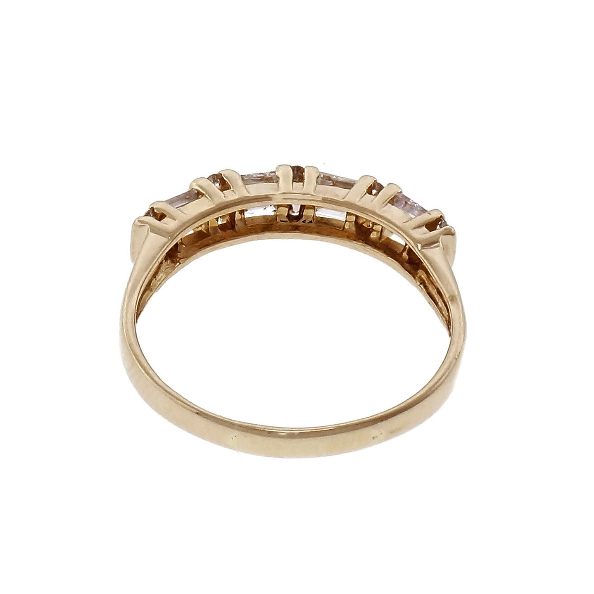 Diamond Wedding Band Channel Set In 14k Yellow Gold – image 4