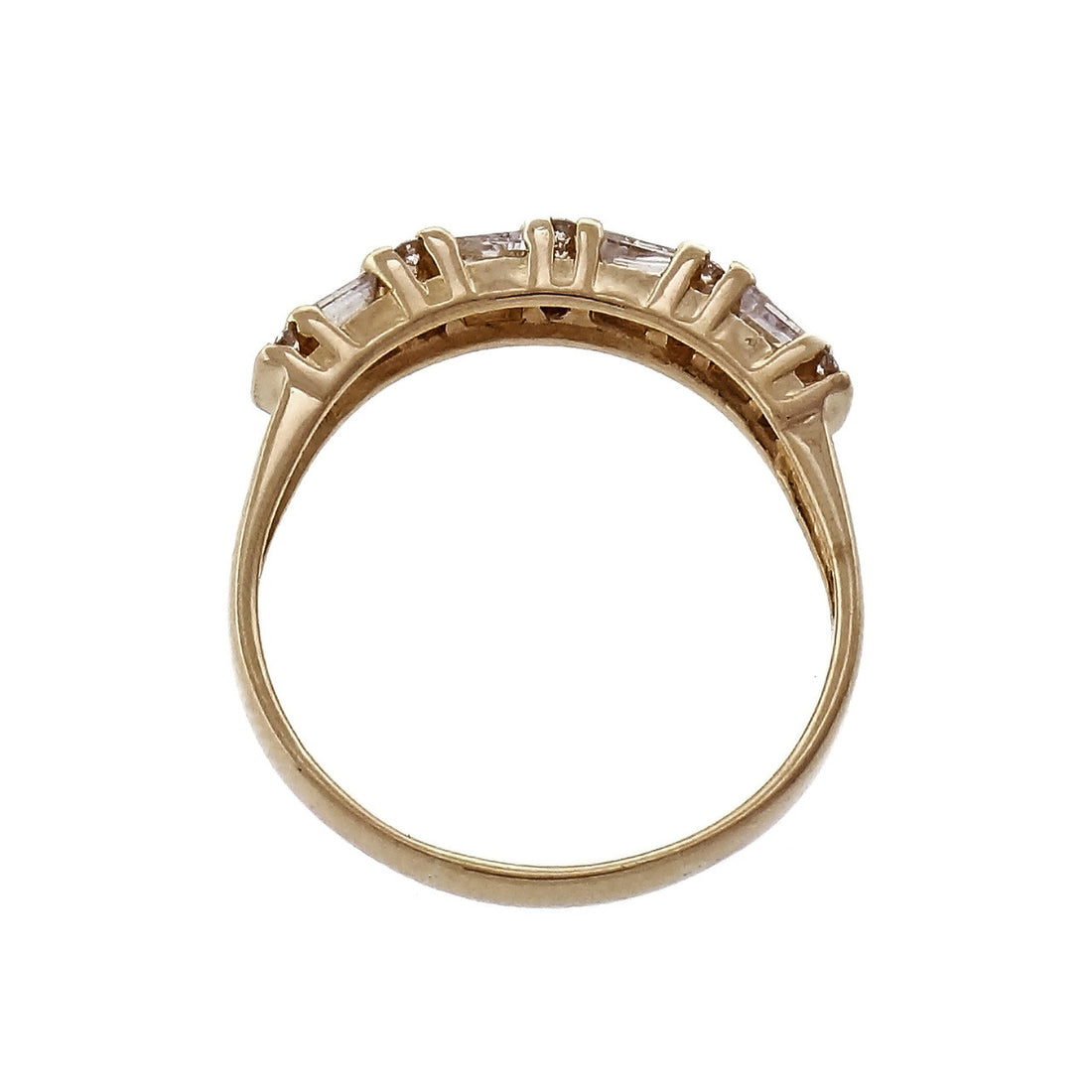 Diamond Wedding Band Channel Set In 14k Yellow Gold – image 5