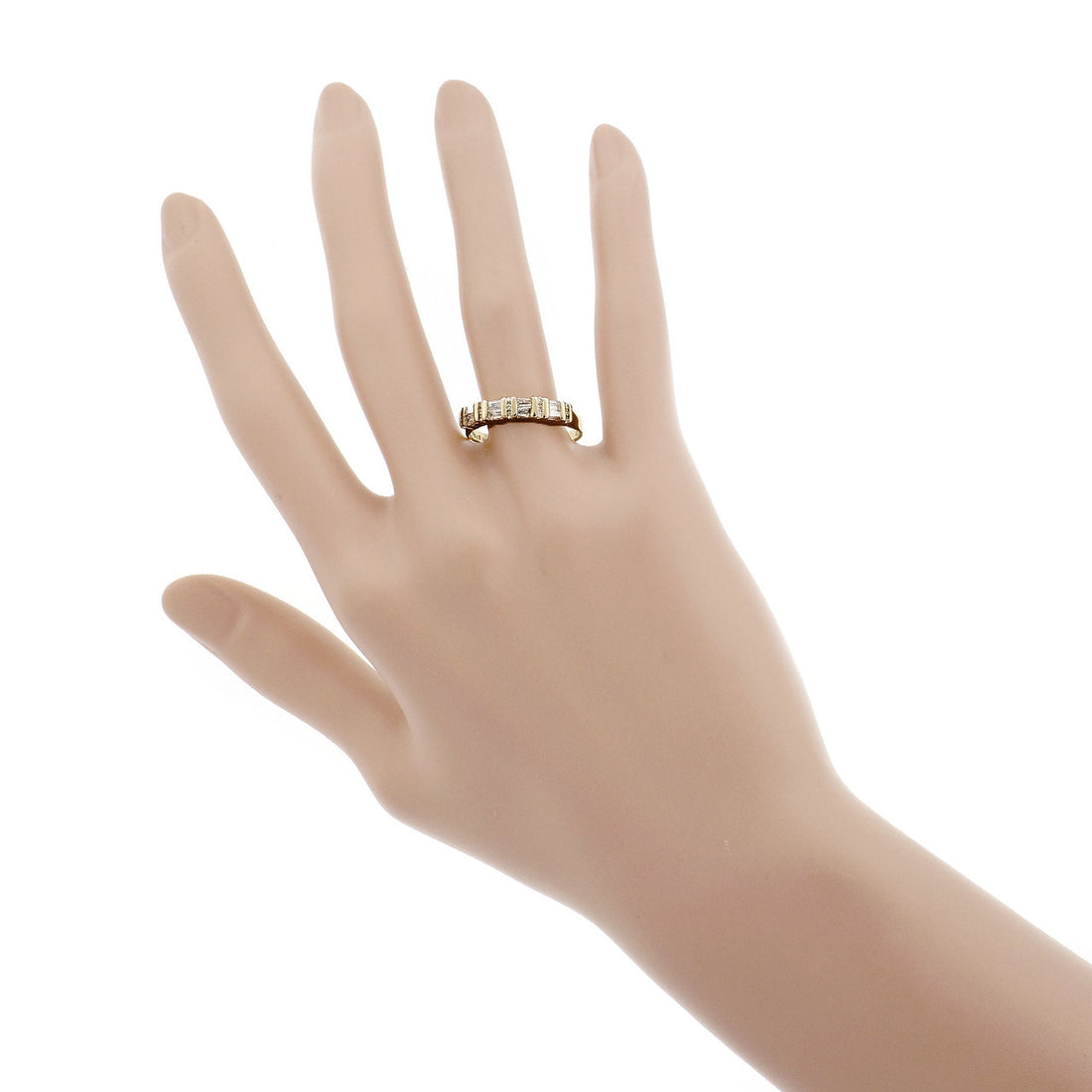 Diamond Wedding Band Channel Set In 14k Yellow Gold – image 6