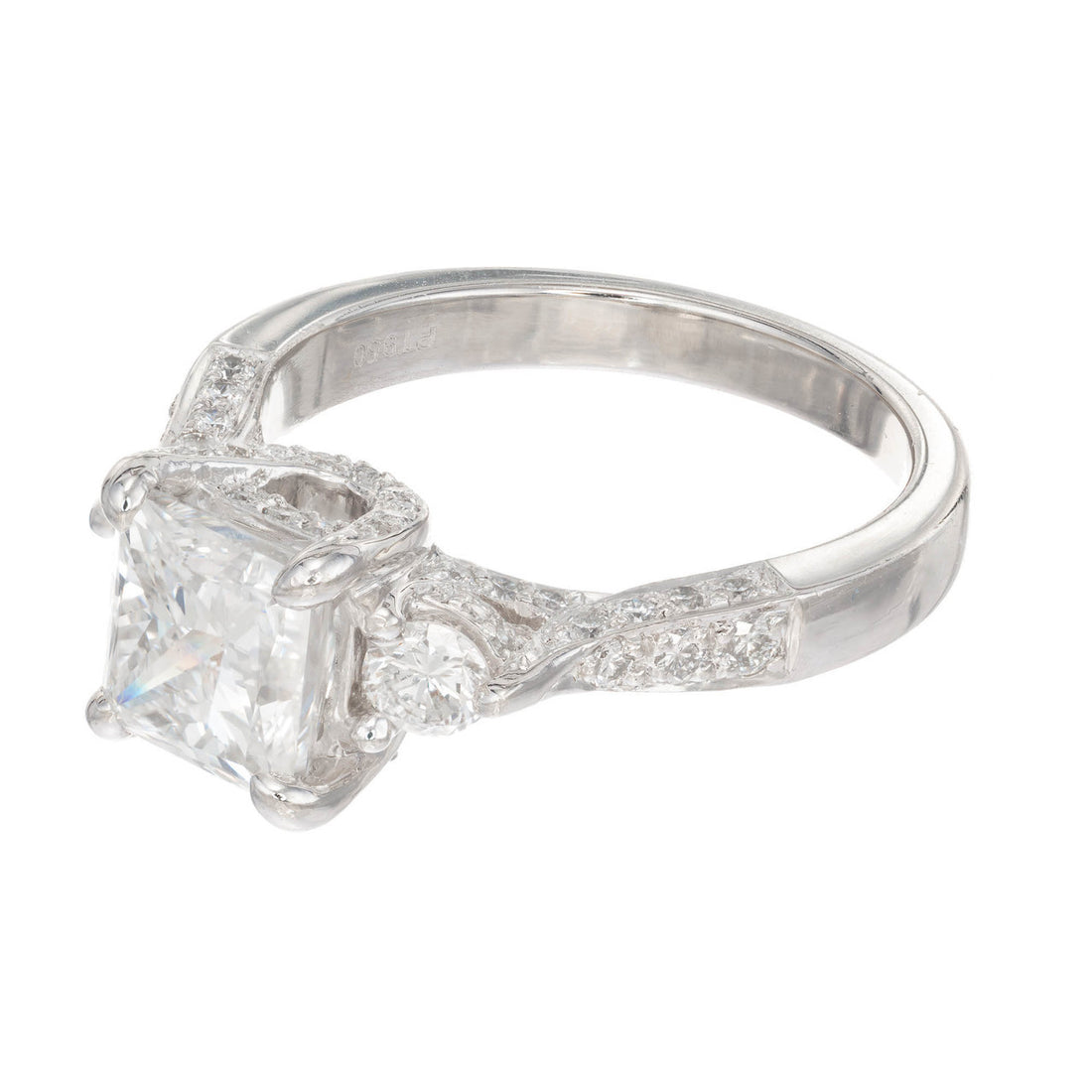 Peter Suchy GIA Certified 2.02 Carat Diamond Platinum Engagement Ring – image 3
