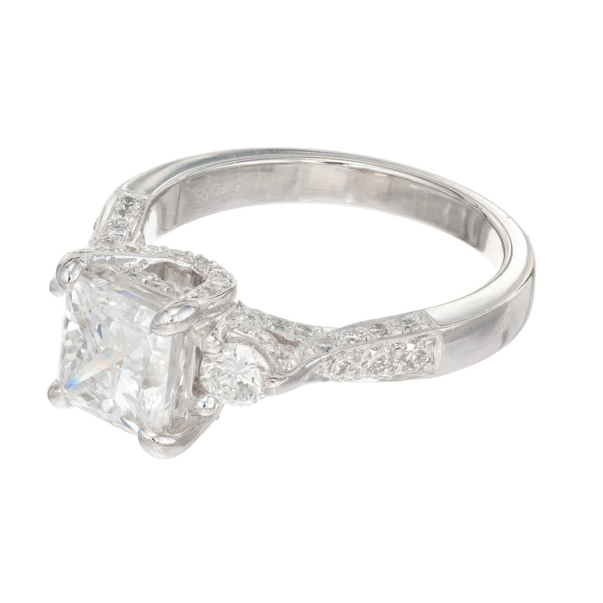 Peter Suchy GIA Certified 2.02 Carat Diamond Platinum Engagement Ring – image 3