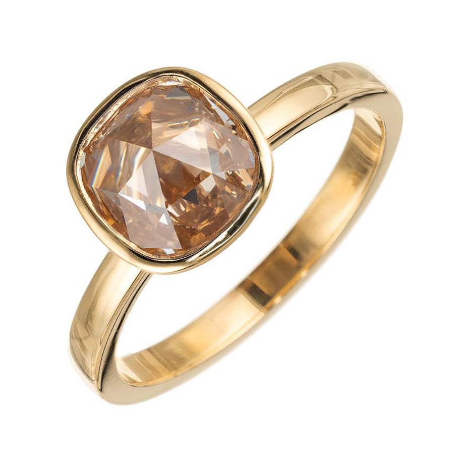 OLD LISTING Peter Suchy 1.35 Carat Light Brown Diamond Gold Solitaire Engagement Ring