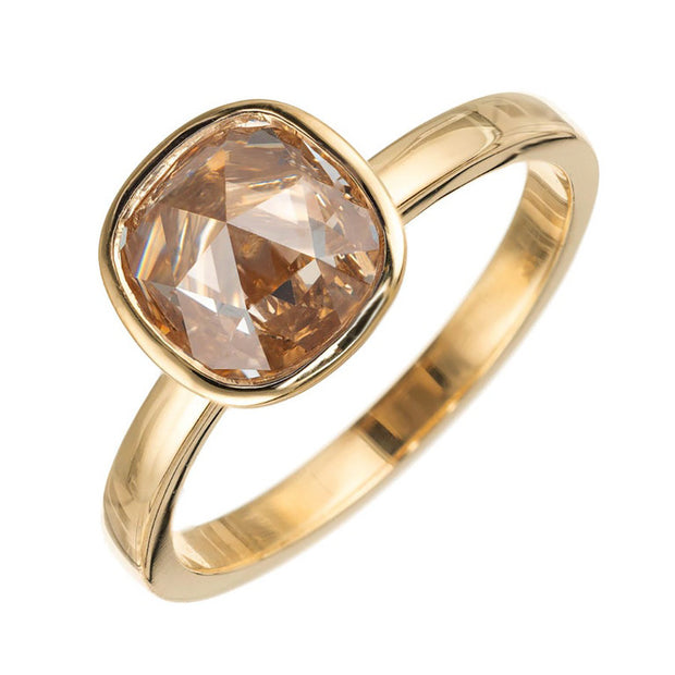 OLD LISTING Peter Suchy 1.35 Carat Light Brown Diamond Gold Solitaire Engagement Ring