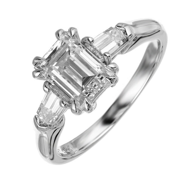 Peter Suchy 1.88 Carat Diamond Platinum Three-Stone Engagement Ring