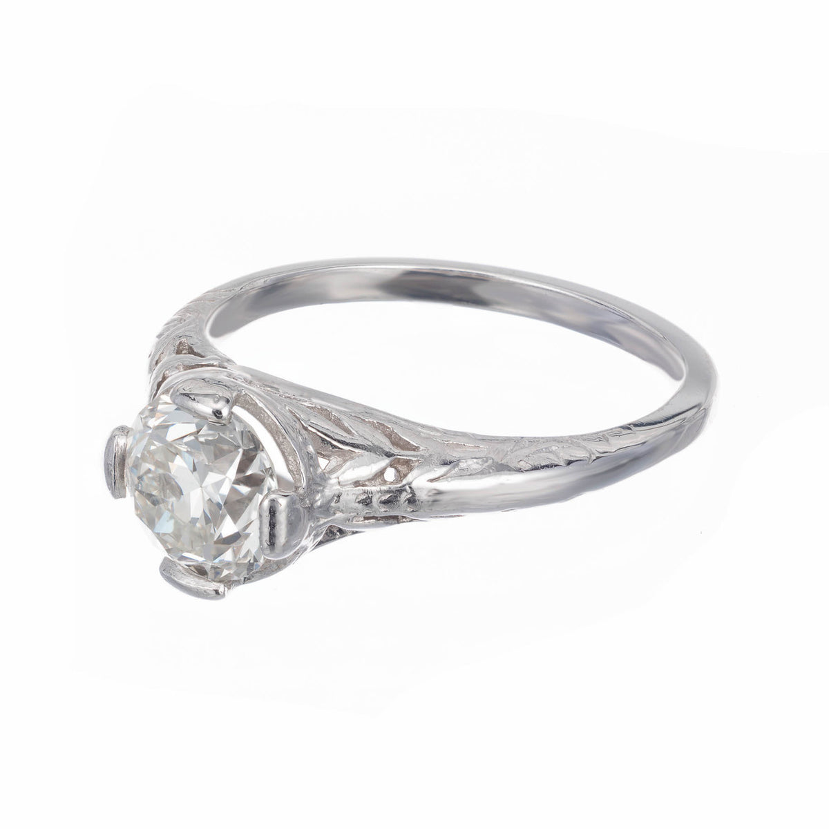 EGL Certified 1.10 Carat Diamond Platinum Engagement Ring – image 3