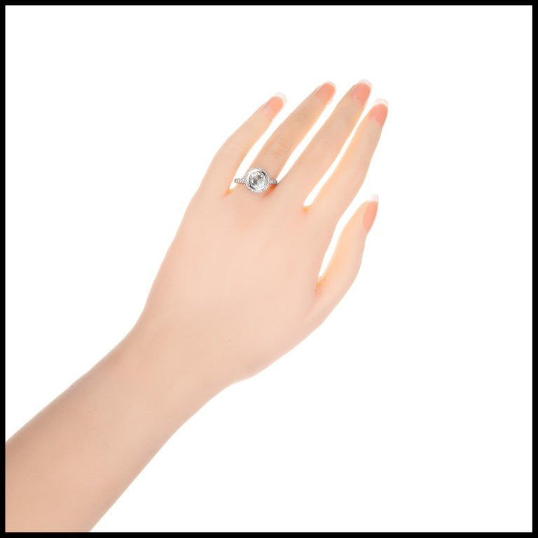 Peter Suchy GIA Certified 1.46 Carat Diamond Platinum Halo Engagement Ring – image 5