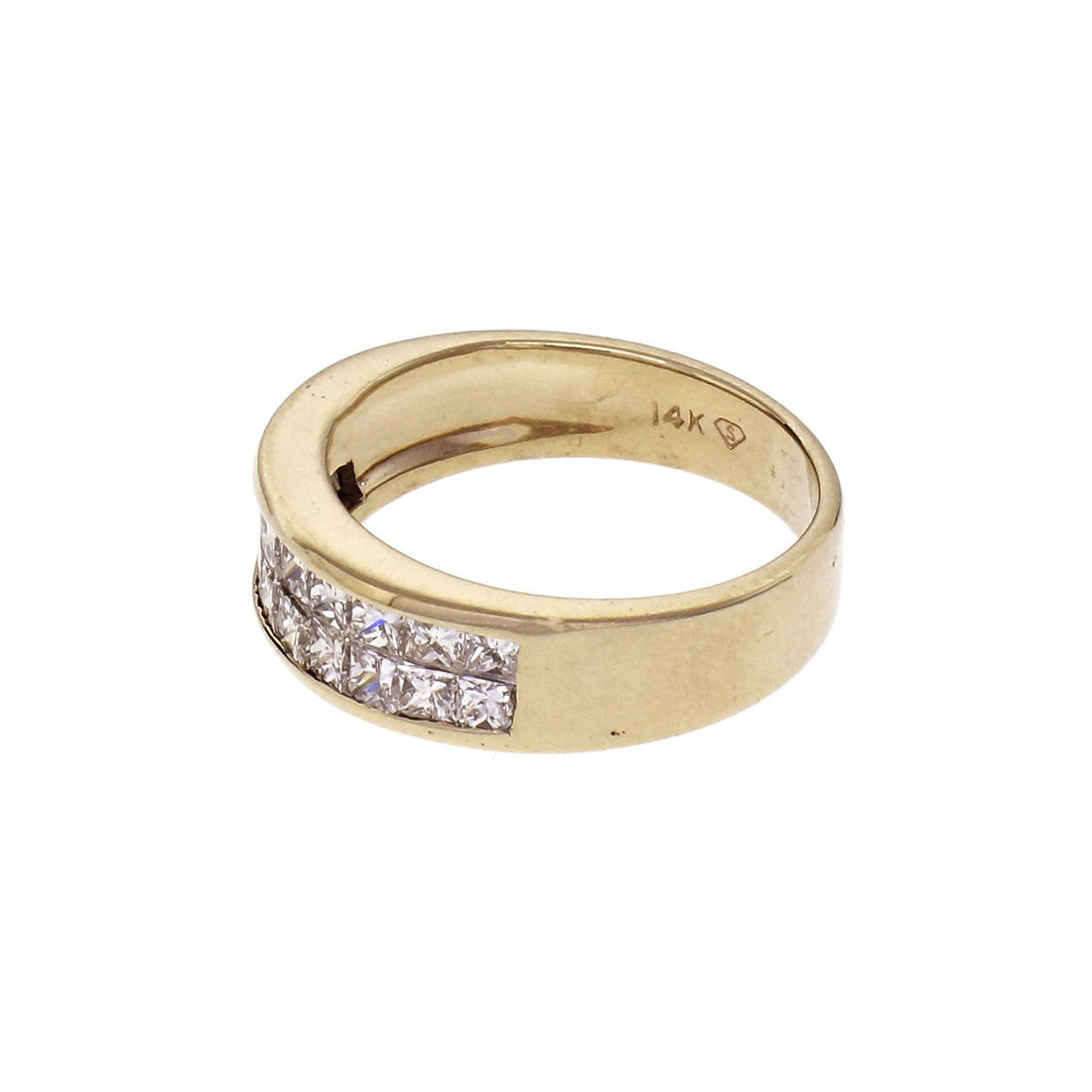 Invisible Set 2 Row Diamond Band 1.11ct 14k Gold – image 3