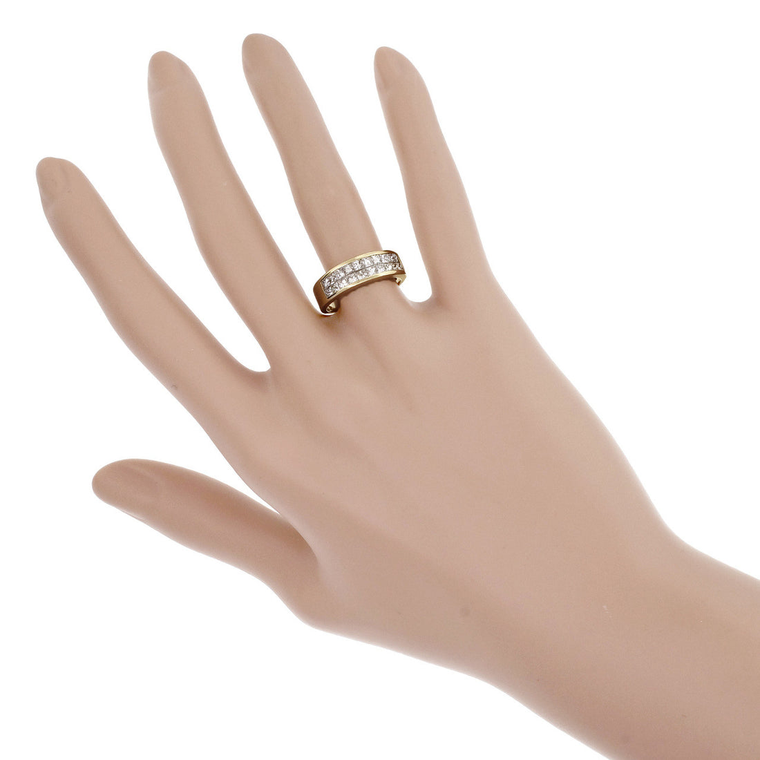 Invisible Set 2 Row Diamond Band 1.11ct 14k Gold – image 6