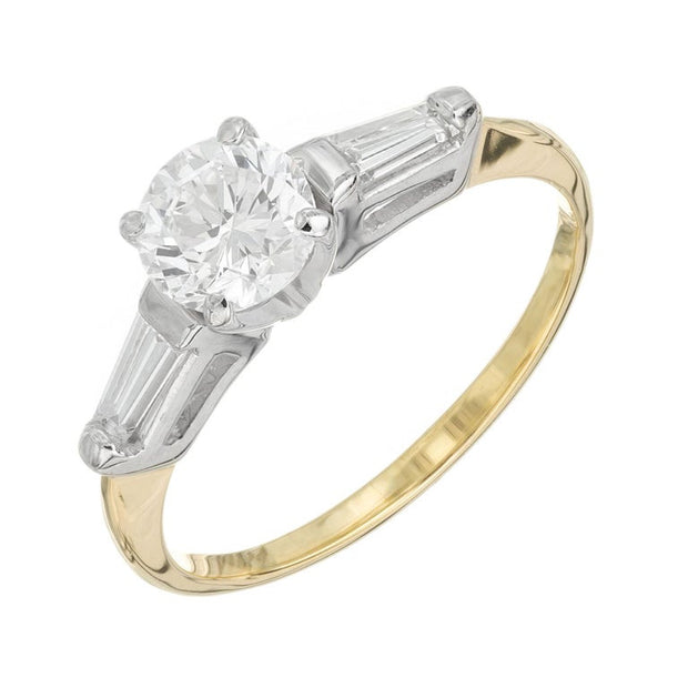 EGL Certified .73 Carat Diamond Two Tone Gold Engagement Ring
