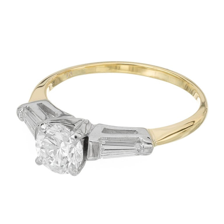 EGL Certified .73 Carat Diamond Two Tone Gold Engagement Ring – image 2
