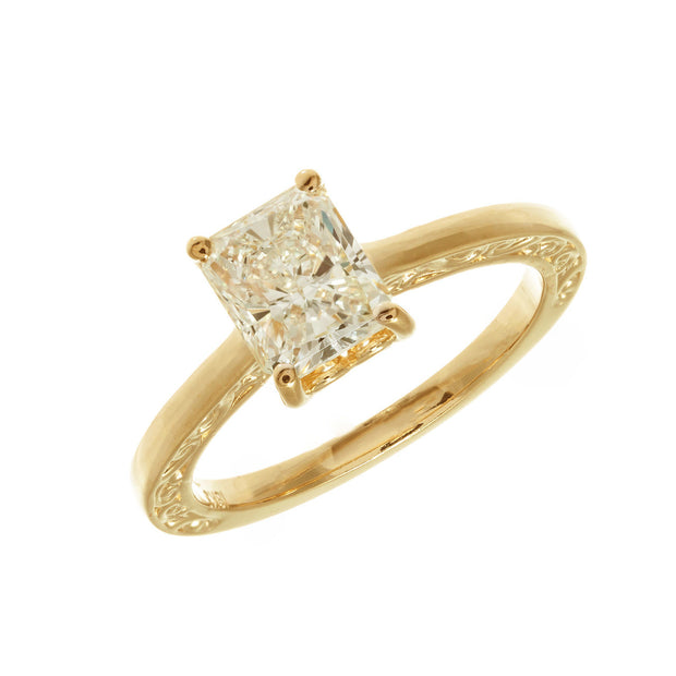 Peter Suchy 1.51 Carat Diamond Yellow Gold GIA Certified Solitaire Engagement Ring
