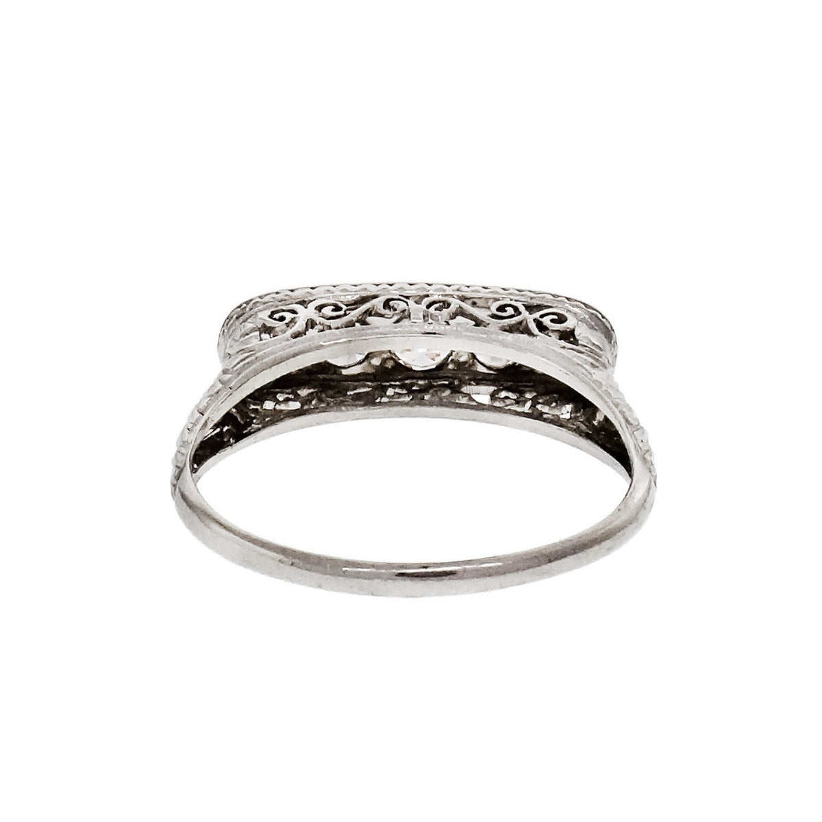5 European Cut Diamond Platinum Ring – image 4