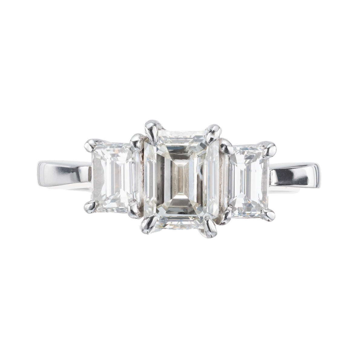 Peter Suchy GIA Certified 1.08 Carat Diamond Platinum Three Stone Ring – image 2