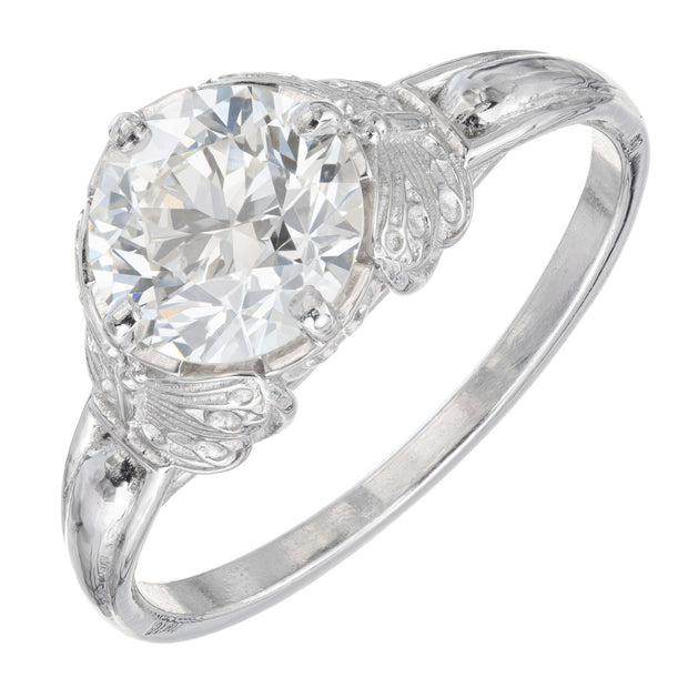 Peter Suchy GIA Certified 1.45 Carat Diamond Platinum Butterfly Engagement Ring