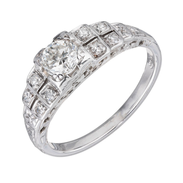 EGL Certified .40 Carat Diamond White Gold Engagement Ring