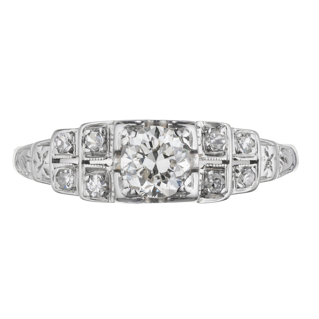 EGL Certified .40 Carat Diamond White Gold Engagement Ring – image 2