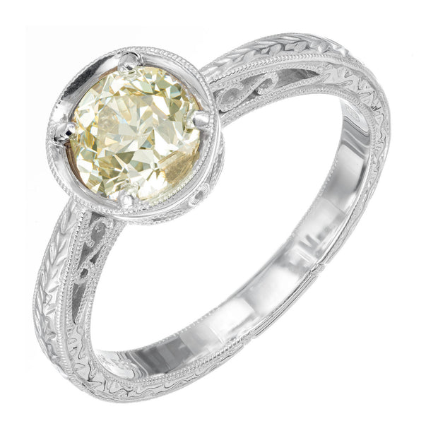 EGL Certified 1.11 Carat Diamond White Gold Solitaire Engagement Ring