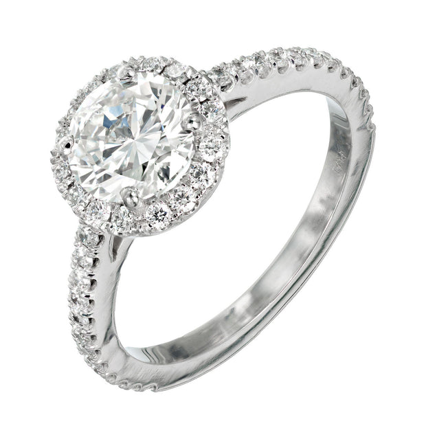 Peter Suchy GIA Certified 1.11 Carat Diamond Platinum Solitaire Engagement Ring