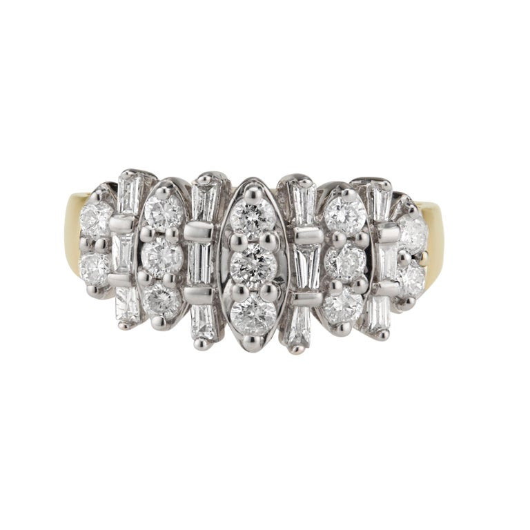 1.00 Carat Diamond Yellow Gold Cluster Ring – image 2