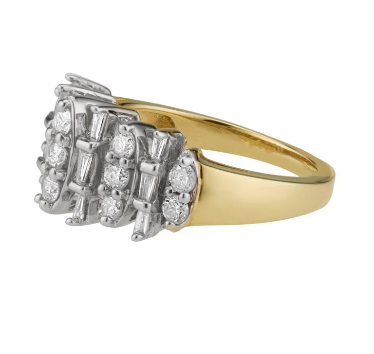 1.00 Carat Diamond Yellow Gold Cluster Ring – image 4