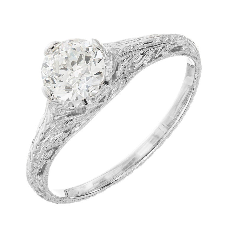 EGL Certified .63 Carat Diamond Platinum Engagement Ring