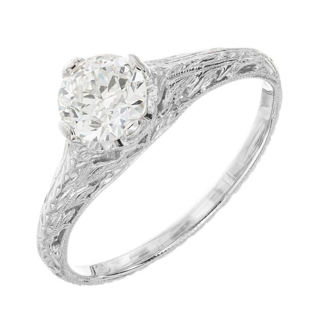 EGL Certified .63 Carat Diamond Platinum Engagement Ring