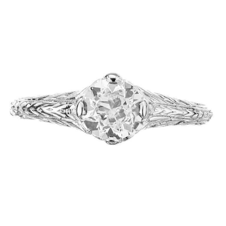 EGL Certified .63 Carat Diamond Platinum Engagement Ring – image 2