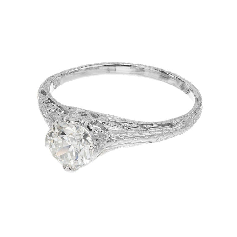 EGL Certified .63 Carat Diamond Platinum Engagement Ring – image 3