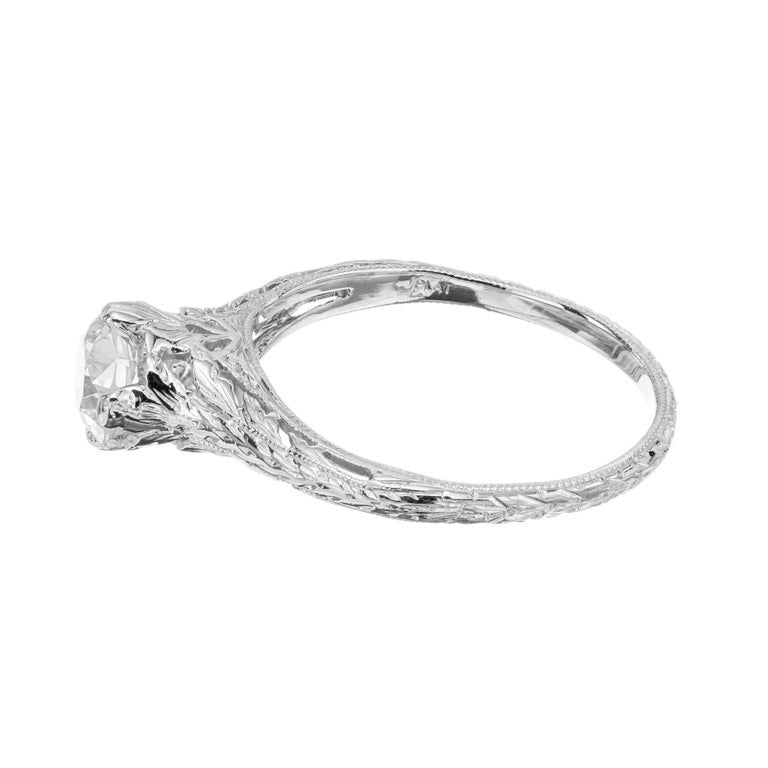 EGL Certified .63 Carat Diamond Platinum Engagement Ring – image 4