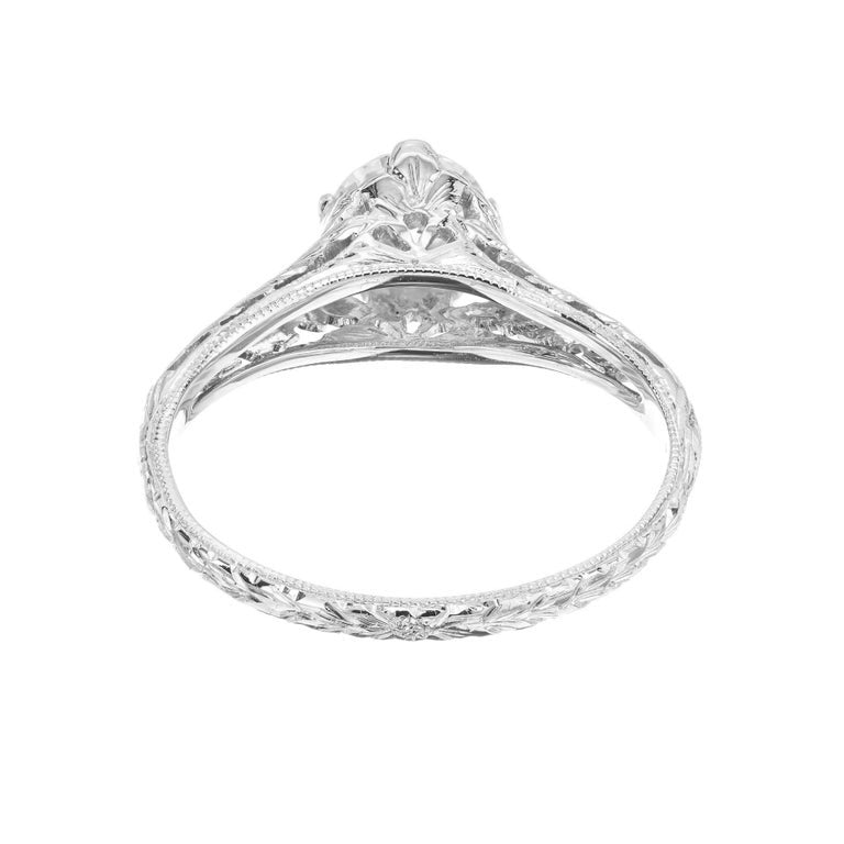 EGL Certified .63 Carat Diamond Platinum Engagement Ring – image 5