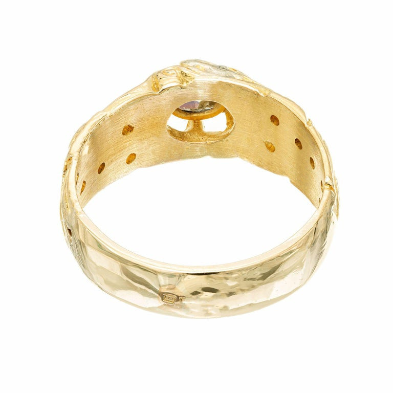 .25 Carat Diamond Yellow Gold Art Nouveau Engagement Ring – image 5