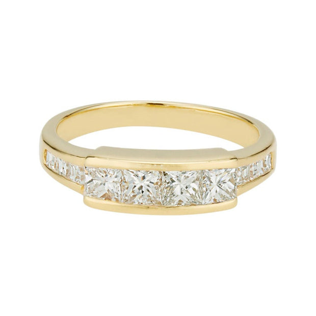 .84 Carat Diamond Yellow Gold Channel Set Wedding Band Ring