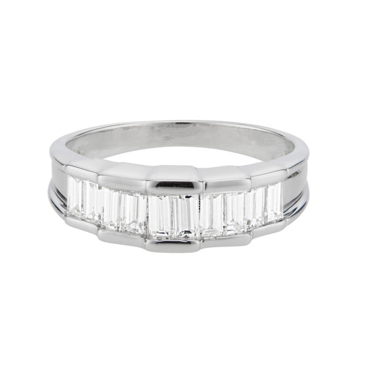 1.01 Carat Baguette Diamond Platinum Band Ring – image 2