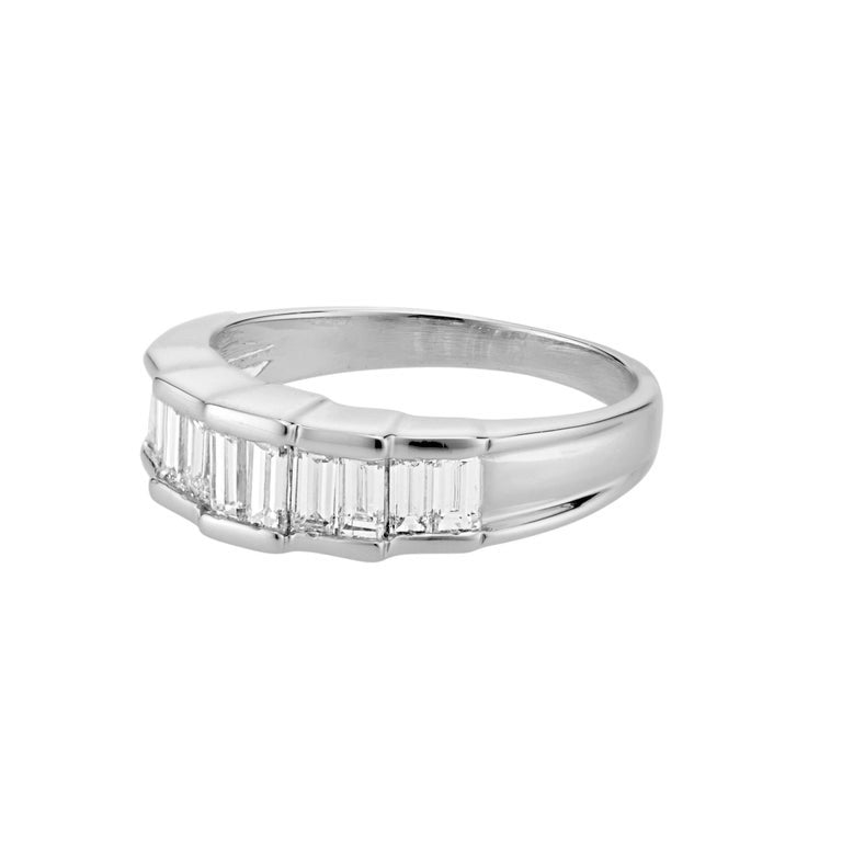 1.01 Carat Baguette Diamond Platinum Band Ring – image 3