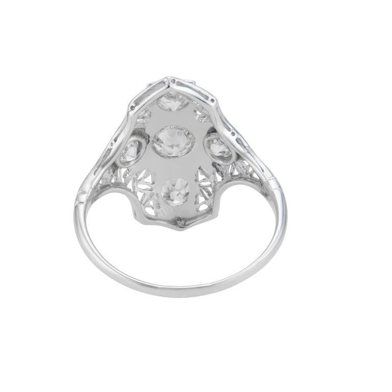 .50 Carat Diamond Platinum Edwardian Filigree Ring – image 4