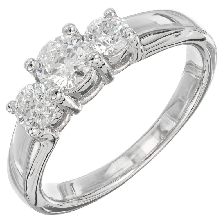 .65 Carat Diamond White Gold Three Stone Engagement Ring