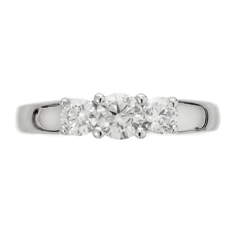 .65 Carat Diamond White Gold Three Stone Engagement Ring – image 2