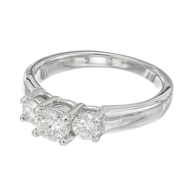 .65 Carat Diamond White Gold Three Stone Engagement Ring – image 3